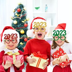 2023 Kieliszki świąteczne Ramka dla dorosłych dzieci Prezent Santa Snowman okulary świąteczne 2023 Nowy rok świąteczne zabawki