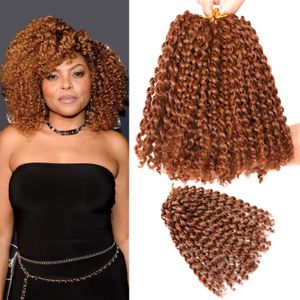 8 Polegada Curto Passion Twist Hair Marlybob Crochet Hair Pequenos Pacotes Kinky Curly Crochet Hair Para Mulheres Negras LS05