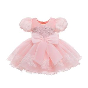 Girl's Dresses 2022 Cute Baptism 1st Birthday Dress For Baby Girl Clothing Child Clohtes Princess Lace Wedding Party Short Sleeve