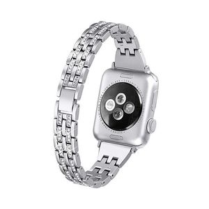 Apple Watch Band 38mm 40mm 41mm 42mm 44mm 44mm 45mm女性IWATCH SEシリーズ8 7 6 5 4 3 2 1ドレッシージュエリーメタルメタルマタクバンドと互換性のあるスマートストラップラグジュアリーダイヤモンド互換性