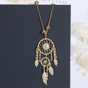 Wholesale feather fashion jewelry for sale - Group buy Pendant Necklaces Fashion Feather Big Necklace Tassel Shining Zircon India Vintage Exotic Jewelry Ladies Luxury Accesorios Mujer Zk30