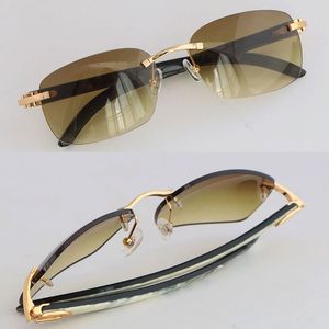 Óculos de Sol Original Branco Branco com Corno de Búfalo Metal Sem Aro 4189749 Masculino Feminino Grande Quadrado Óculos de Sol Design Modelo Clássico Homem Mulher Armação Tamanho 60-18-140
