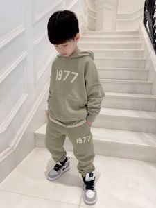 Bambini ragazzi Ragazze Completi in due pezzi Autunno Inverno Neonato Cotone Felpa con cappuccio Pantaloni tute Abbigliamento sportivo per bambini