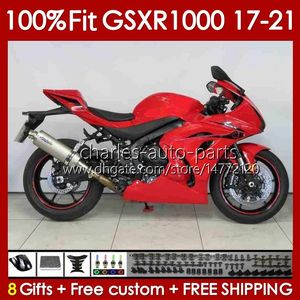 Corpo iniezione per SUZUKI GSXR-1000 K17 rosso lucido GSXR 1000 CC 17-21 Carrozzeria 146No.28 1000CC GSXR1000 17 18 19 20 21 GSX-R1000 2017 2018 2019 2020 2021 Kit carenatura OEM