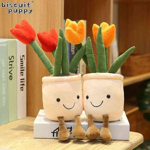Cm Realistic Tulip Cuddle Stuffed Fatty Plant Cuddles Room Decor Soft Pop Creative Pickled Flower Pillow Cute Gift J220704