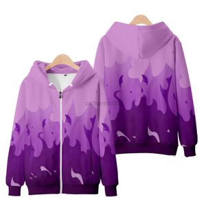 Aphmau Merch Men Hoodie Zipper Flame Purple And Red 3D Print Cool Zipper Coat for Women Streetwear Clothes Kawaii Kids Tops G220813