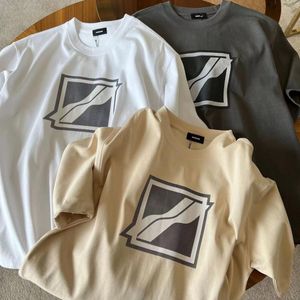 メンズTシャツ井戸は脚本的な3次元斜角ストライプ大きな正方形の標準緩いウェッジトンマンズ