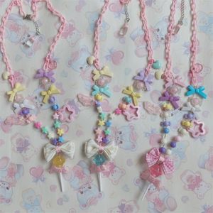 Chains Lolita Sweet Hand-made Lollipop Necklace Cute Girl Small Things Apmt Pink Yellow Blue HarajukuChains