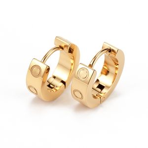 Titanium Steel Stud Oreing Bringon pour femme exquise simple mode C Diamond Ring Lady Boucles d'oreilles bijoux Cadeau