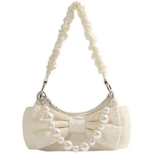 Evening bags fashion trend niche high texture light luxury pleated woman shoulder bag bow pearl chain fashion kid handbag