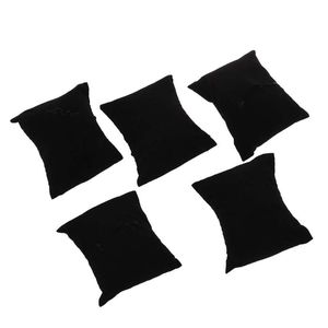 Titta på lådor Fall 5 x Velvet Armband smycken Display Pillow Black