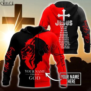 Cloocl Christian Jesus Católico DIY Personalizar Nome Hoodie 3D Imprimir homens mulheres Autumn Jogging Harajuku Casual Streetwear 220706
