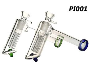 Tuyaux de narguilé en verre Rig Bubbler pour fumer bong avec 19mm femelle et bol 2 couleurs PI001