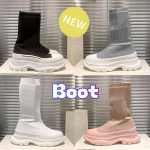 Fashion graffiti malha pista de bota slick boot designer sapatos brancos preto rosa prata plataforma de luxo botas de melhor qualidade altas femininas tênis casuais treinadores nos 5-10
