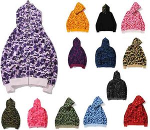 Hip Hop Mens Hoodies Sweatshirts Kvinnor och man Hooded Jacket Camouflage Sharkk FACE SPRING Spring Autumn Winter Cotton Multicolor M-XXXL