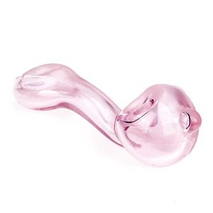 Tubi di vetro spesso rosa Pyrex trasparente Tubo da fumo fatto a mano Bong Handpipe Portatile dal design innovativo Supporto per piattaforme petrolifere per tabacco alle erbe secche DHL Free