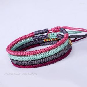 Fios de miçangas 4 cores Tibetano étnico Budista Braça Bracelete Bracelets Lucky Rope Bracelets For Men Women Weave Handmade