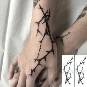 NXY Temporary Tattoo Waterproof Sticker Black Tree Branch Design Fake Tatto Flash Tatoo Arm Hand Body Art for Women Men 0330