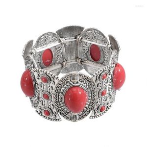 Fios de miçangas de pulseiras étnicas boêmio pulseiras para mulheres vermelhas de pedra azul vintage bom boho ajustável jóias de festa turca kent22