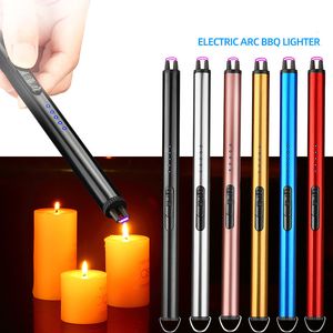 Wholesale Electric USB Kitchen Candle Lighter Rechargeable Windproof Cigarette Lighters Arc BBQ Flameless Candles Lighters