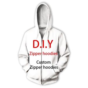 DIY Custom Design Your Speen Pictures 3D Print Casual Topper Coolies Zip Up Stuckerts с капюшоном Harajuku Hip Hop 220707