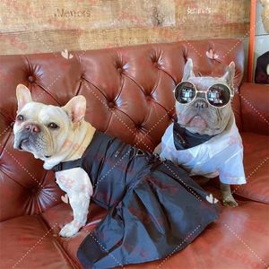Pet Tie Shirts Strap Dress Triangle Logo Pets Skirts Dog Apparel Designer Bulldog Pets Tops Dresses
