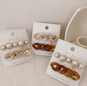 2 pezzi / set fermagli per capelli a catena forcine per perle color oro mollette lunghe per le donne ragazze moda coreana accessori per tornanti regali