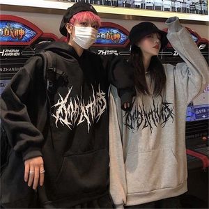 Nicemix Gothic Printed Long Hoodies Women Streetwearフード付き長袖特大のスウェットシャツ秋冬のホワイトプルオーバーLJ200808