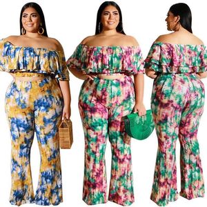 Plus Size Dresses Large Women's Wear 2022 Summer European And American Printing 2PCS Set African Costume Dress Fashion Sexy VIP