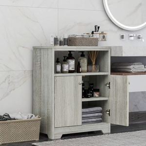 Gabinete de baño con estantes ajustables, gabinete de almacenamiento para cocina casera, gabinete de piso independiente fácil de montar WF283639Aal