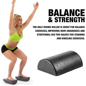 Yoga Blocks 1Pair 30cm Half Round Foam Roller Per Pilates Sport Fitness Equipment Pad