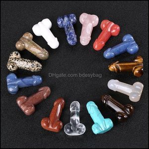 Charms Jewels Conclusões Componentes da moda Penis sintético de pedra natural Ornamentos pendum de órgão masculino para AC dhwqg