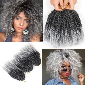 Kinky Curl Short Hairstyle 8 Inch 3pcs pack Afro Kinky Twist Hair Blonde Soft Synthetic Crochet Braiding Hair Extention LS05