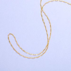 Ketten 24k Gold gefüllte Halskette für Frauen Einfache Einzelkette Eleganter Charme Hochzeit Edlen Schmuck Geschenk Farbe CollaresChains Sidn22