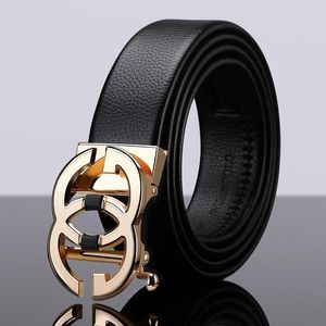 Gürtel Gürtel Vollnarbenleder Marke Gürtel Männer Top Qualität Echtes Luxus Für Strap Männlich Metall Automatische Schnalle Designer XWMU