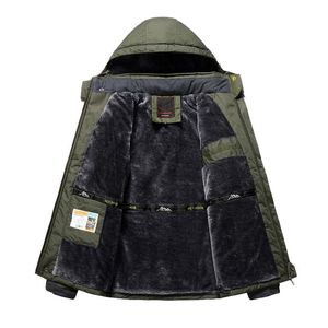 Plus Size 8XL 9XL Winter Fleece Jacket Warm Coat Parkas Men Military Waterproof Outwear Down Windbreaker 201119