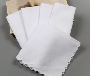 500pcs Cotton Handkerchiefs Towels Cutter DIY Blank scallop Handkerchief Party Decoration Cloth Napkins Craft Vintage Hanky Oman Wedding Gifts DH8765