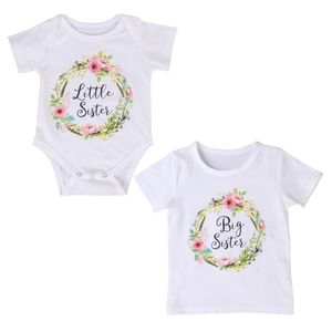 T-shirts baby barn flicka lilla stora syster kläds systerskap symboliska systrar jumpsuit romper outfits t-shirt fancy klädskjortor