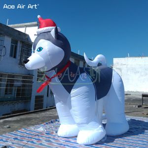 Buon Husky siberiano animale soffiato aria di promozione all'aperto della mascotte gonfiabile di vendita per la decorazione di inverno fatta da Ace Air Art