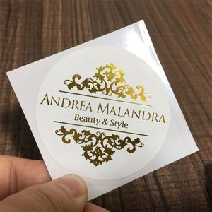 100 pezzi reali etichette personalizzate in oro lucido etichette trasparenti per matrimoni personalizzati 220613