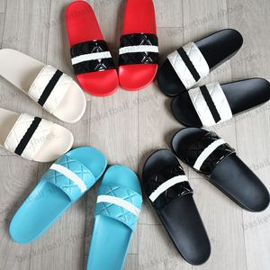 Beach Men Women Rubber Badge Pool Slippers Slides Sandals Designer Flat Sole Mens Womens Slipper Sandal Size 34-46