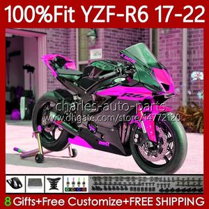 Injection Body For YAMAHA YZF-600 YZF R6 R 6 600 CC Rose Black 2017-2022 Bodywork 119No.171 YZF-R6 YZFR6 17 18 19 2020 2021 2022 YZF600 2017 2018 2019 20 21 22 OEM Fairing