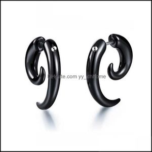 Stud Earrings Jewelry Black Horn Punk Rock Gothic Unisex For Women And Men Fashion Wholesale - 0747Wh Drop Delivery 2021 9Vq13