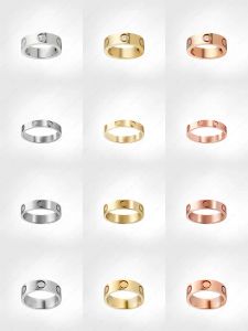 Love Ring heren ring Diamond luxe sieraden Titanium staal Goud Zilver Rose maat 5/6/7/8/9/10/11mm Nooit vervagen Niet allergisch Band designer ringen voor vrouwen