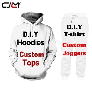 CJLM 2 قطعة مجموعة ثلاثية الأبعاد الطلاء المخصصة تذكارية للزوجين TANK TOPS STRSS MENS مجموعات TSHIRT هوديي TEE