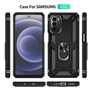 SUCKSKASKA ARMOR Telefonfodral Magnet Ring Stand Cover för iPhone 13 Pro Max 12 Mini Moto G Stylus G9 Spela Motorola Power 5G G31 G51 G71 G22 G52 G200 5G Edge 20 30 E20 E40