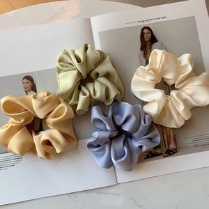 حرير الساتان كبيرة scrunchies مرنة عصير الشعر المطاطية النساء الفتيات الصلبة عقال الحصان حامل ذيل الشعر ملحقات أزياء 10pcs