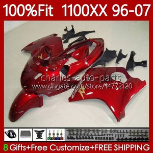 Wtrysk Mold Ciało dla Honda Blackbird CBR1100 CBR 1100 XX CC 1100xx 96-07 114NO.12 CBR1100XX 1996 1997 1998 1999 2000 2001 1100cc 02 03 04 05 06 07 Owalnia Pearl Red Blk