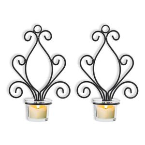 Candle Holders 2PCs Home Decoration Sconce Metal Holder Wall Mounted Tea Light CandlestickCandle
