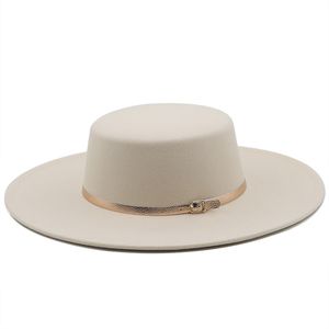 Sombrero de copa grande y plano, sombreros de fieltro Fedora para mujer, sombreros de fieltro para mujer, gorra de ala ancha grande, gorras de moda para mujer, Otoño Invierno, fiesta, regalo de Navidad